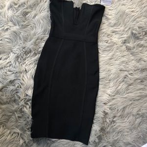Black bandage fitting strapless dress